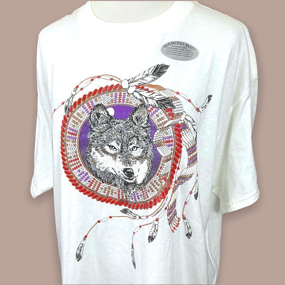 Diamond Dust Vintage 99 Dreamcatcher Wolf T-shirt L NWOT